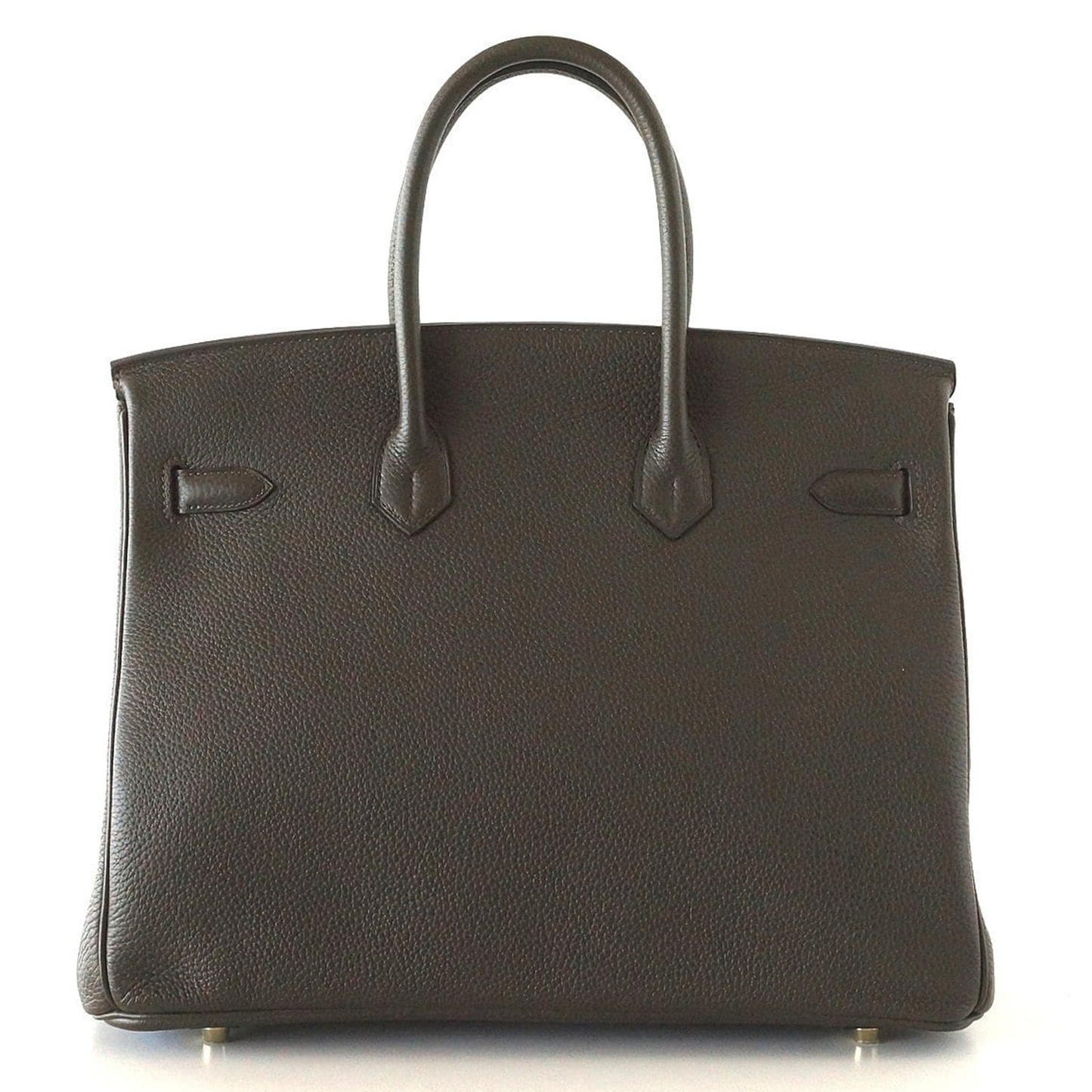 Deep Bronzed Olive Matte Pebbled Grain Spacious Structured Hand Tote With Cross Front Golden Lock Plates, Matching Suspended Textured Tag And Ridged Golden Metal Padlock Charm